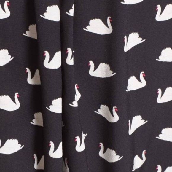 Kate Spade Swan Print Silk Blend Shirtdress XS MSRP $398 - Picture 2 of 10